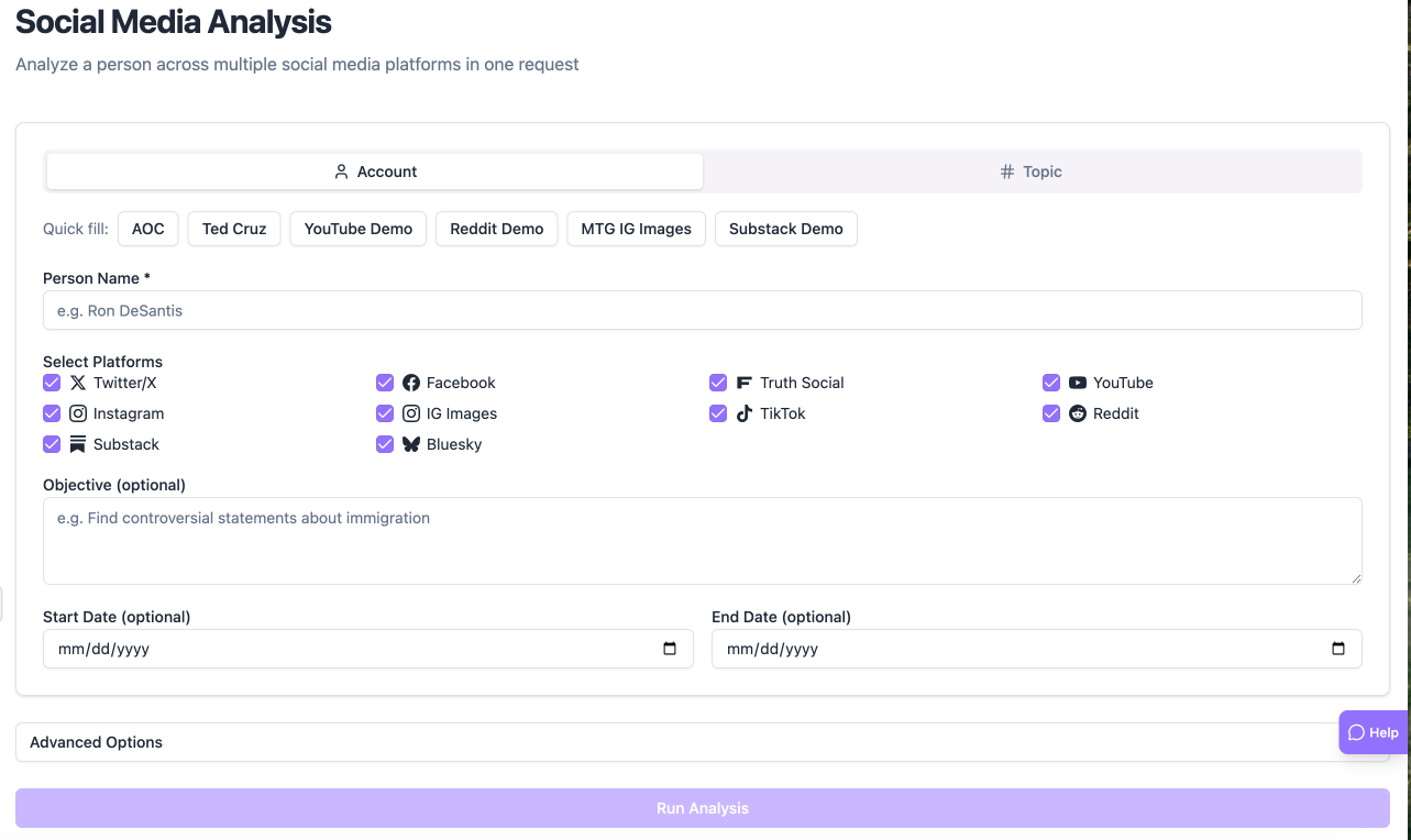 Social Media Analysis Tool